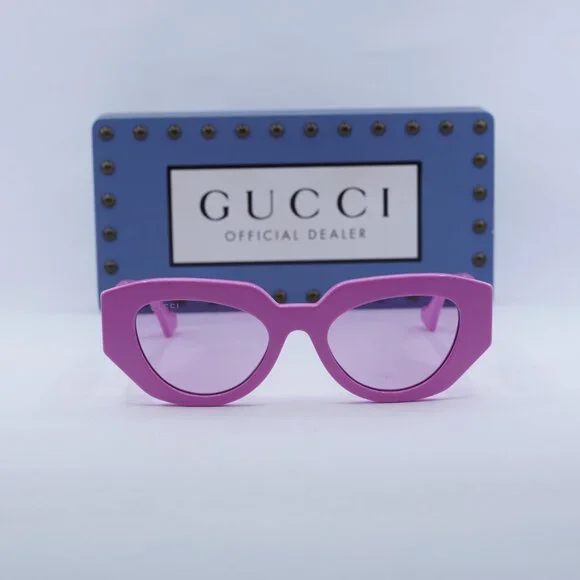 Gucci GG1421S 004 Sunglasses Pink Geometric Frame, Pink Magenta Lenses Gucci GG1421S 004 Geometric Sunglasses – Pink - thefunkyskunk.ie main image 3